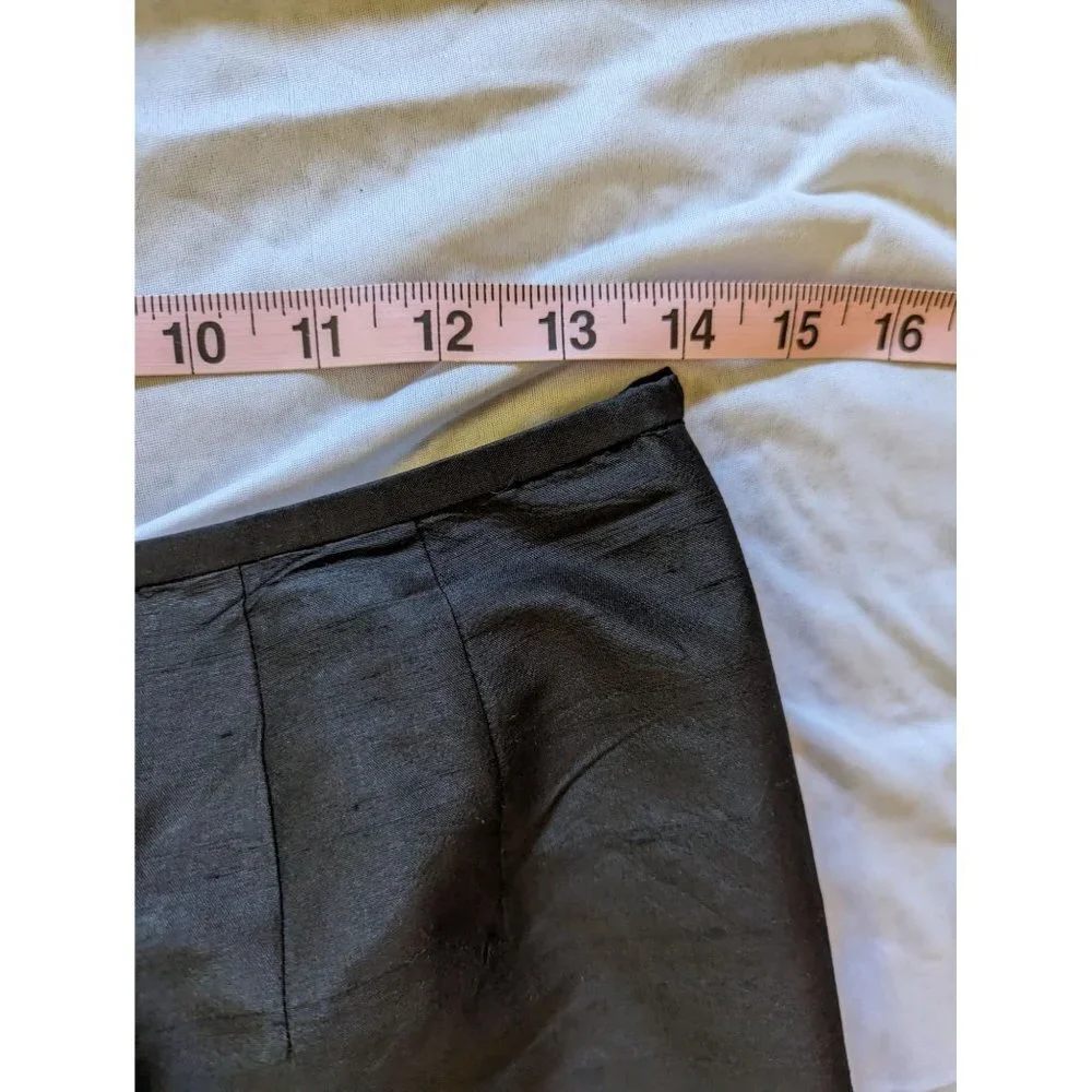 Talbots‎ Womens Silk Trouser Pants High Rise Straight Leg Black Size 10 Petite
